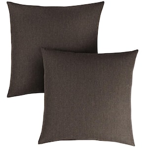 Sunbrella Canvas Java Square Indoor/Outdoor Throw Pillow (2-Pack)