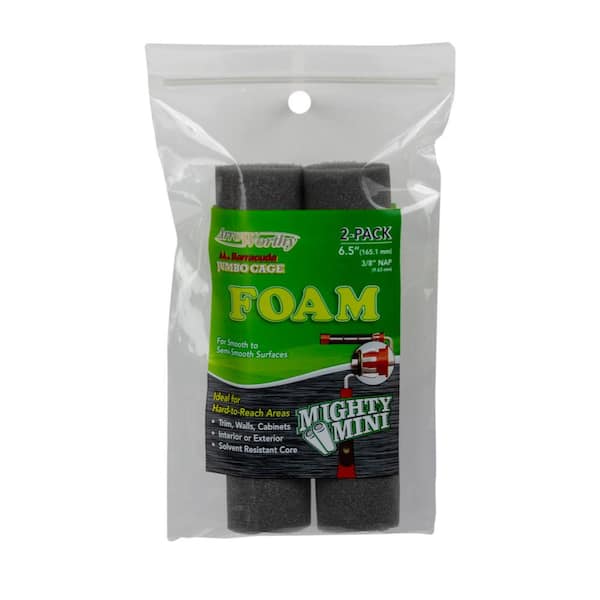 ArroWorthy 6.5 in. x 3/8 in. Jumbo Foam Mighty Mini Roller, 2 Pack