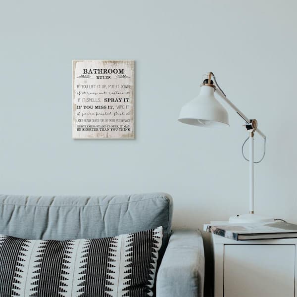 10 in. x 15 in. "Bathroom Rules Wood" by Daphne Polselli Wood Wall Art