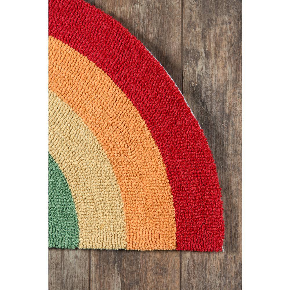 Hand Hooked Multicolor Rainbow Kitchen Mat 2'6" x 5'