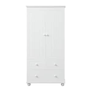 15.8-in Wx 30.6-in D x 62.7-in H MDF Ready to Assemble Floor Base Bathroom Cabinet Bath with 2 Doors and 3 Drawers White