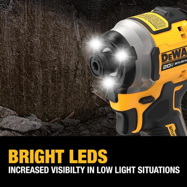 DEWALT - ATOMIC 20V MAX Lithium-Ion Cordless 1/4 in. Brushless Impact Driver Kit w/5Ah Battery & POWERSTACK Compact 2Ah Battery