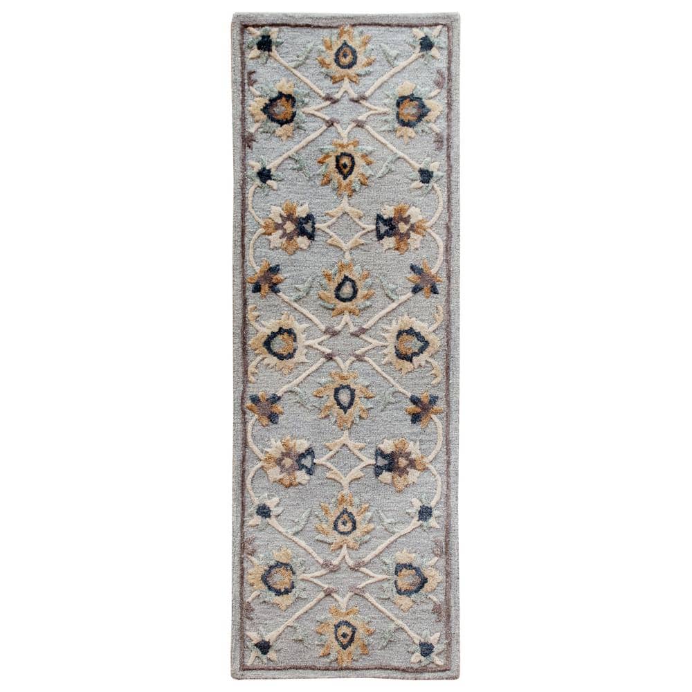 Brenna Traditional Blue/Beige 2 ft. 3 in. x 6 ft. 9 in. Floral Filigree Woo