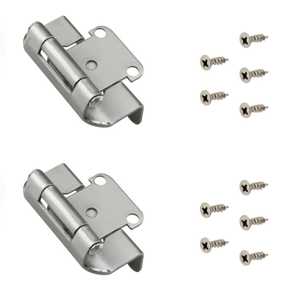 (2-Pack) Satin Nickel Self-Closing 1/2 in. Overlay for Face Frame Cabinet Wrap-around Hinge price history on PriceWatchPro