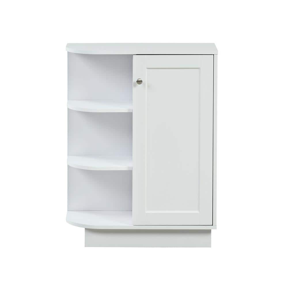 23.6 in. W x 9.7 in. D x 31.3 in. H White Linen Cabinet Open Style Shelf wi