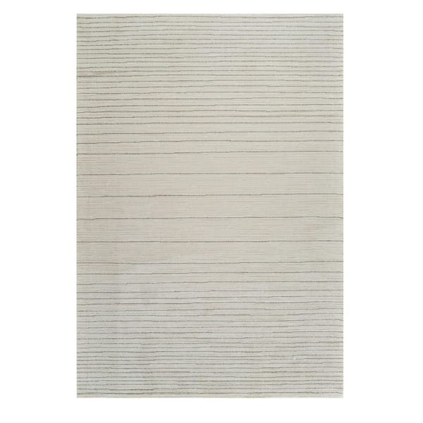 7 ft. x 10 ft. Cream and Beige Abstract Non Skid Area Rug