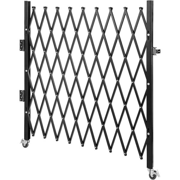 Single Folding Security Gate, 74 in. W x 51.57 in. H Folding Door Gate, Steel Accordion Security Gate Flexible Expanding