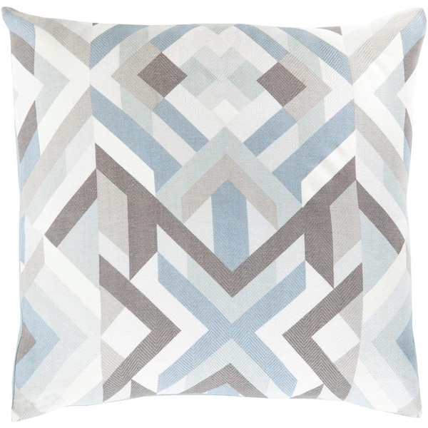 Livabliss Kazivera Navy Geometric Polyester 22 in. x 22 in. Throw Pillow
