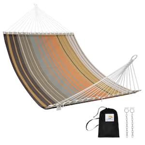 2-Person Outdoor Quick Dry Folding Portable Teslin Hammock in Coffee Stripes
