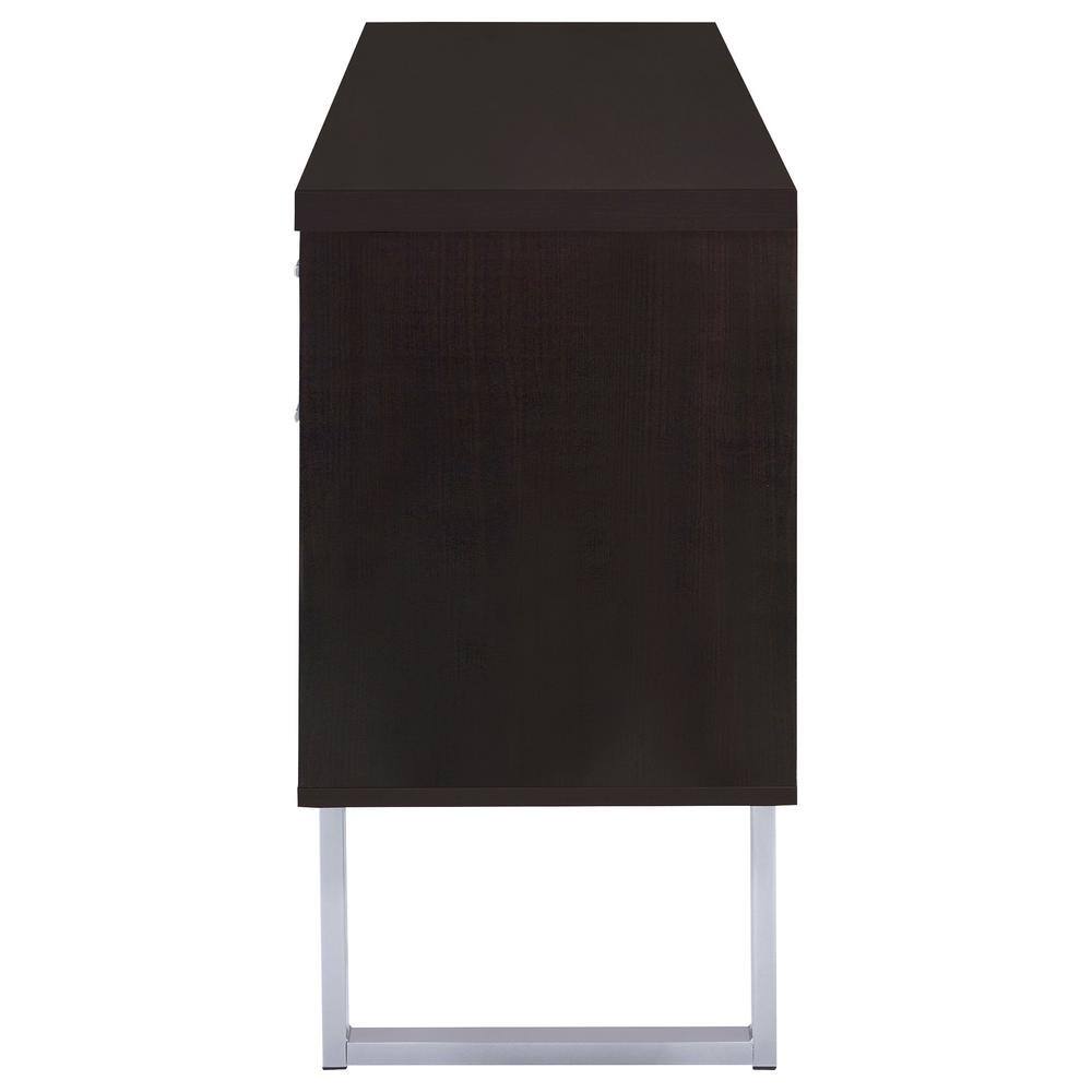 Contemporary 60'' Brown Home Office Desk with Filing Cabinet