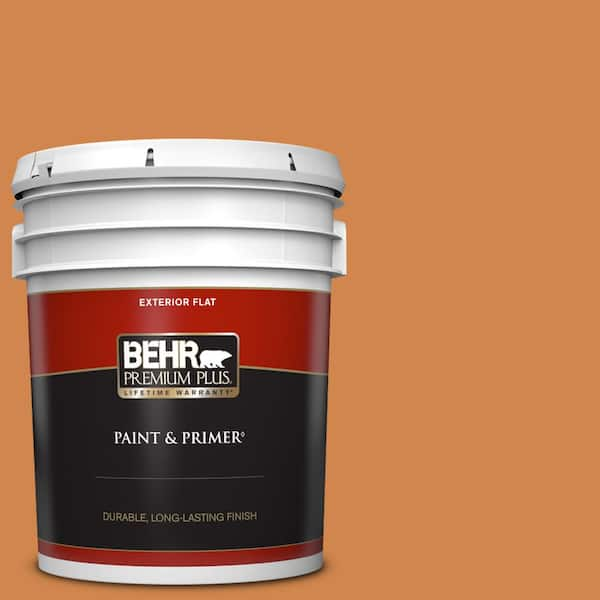 BEHR PREMIUM PLUS 5 gal. #PPU3-03 Flaming Torch Flat Exterior Paint & Primer