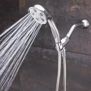 3-Spray 3.8 in. Single Wall Mount Handheld Adjustable Shower Head in Polished Chrome
