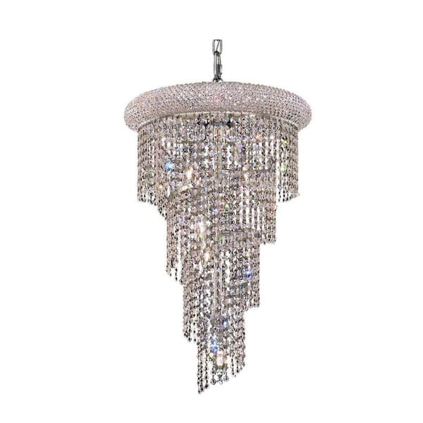 Elegant Lighting 8-Light Chrome Chandeliers with Clear Crystal