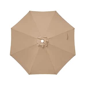 9 ft. Tan Patio Umbrella Replacement Canopy Outdoor Table Market Umbrella Replacement Top Cover for Garden, Patio
