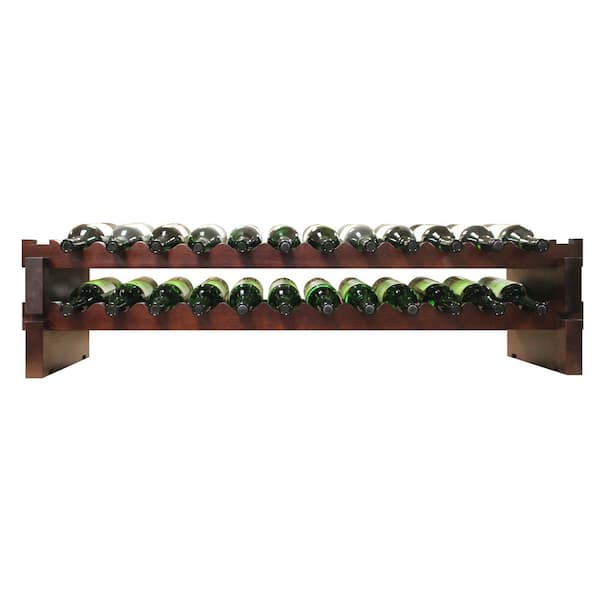 2 x 12 Bottle Modular Wine Rack, Stained