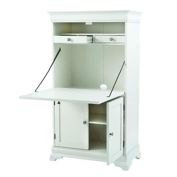 Unbranded Louis Polar White Secretary Desk