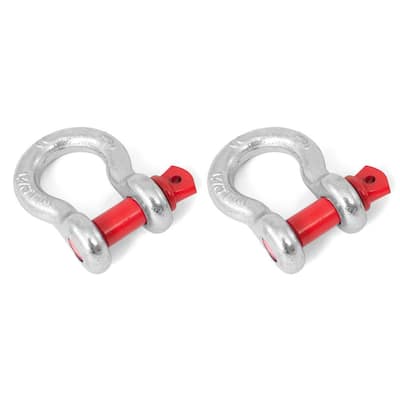 5/8 in. Steel D-Ring Shackle Pair with Red Pin