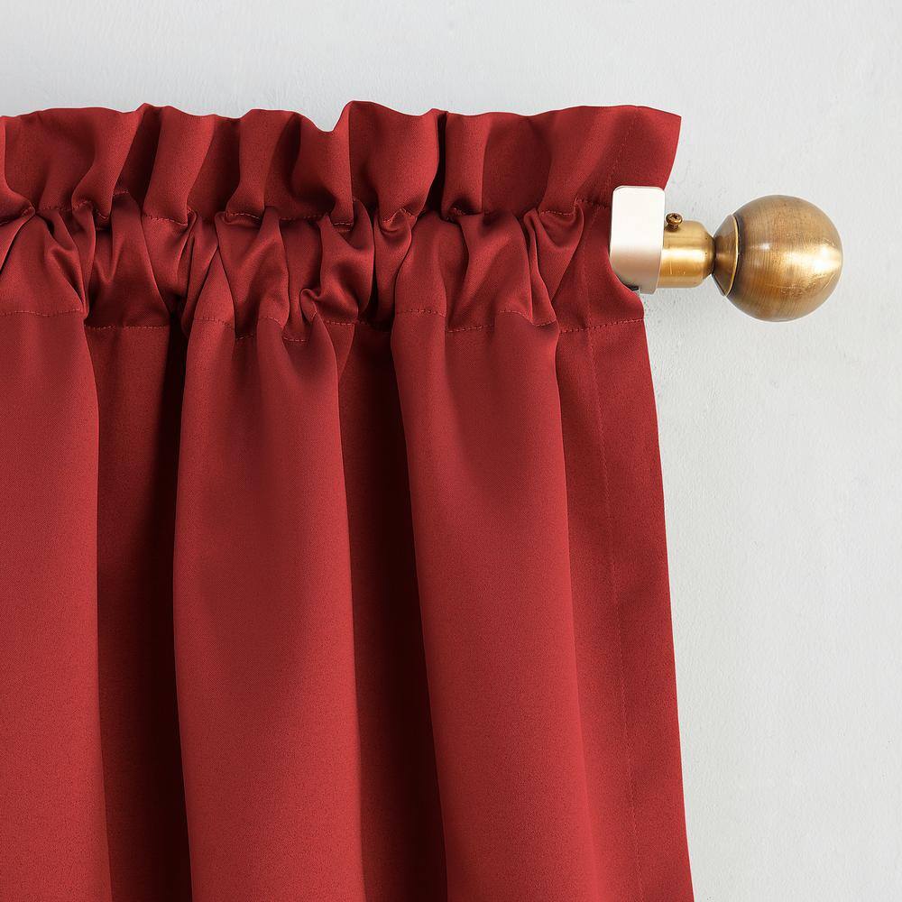 Red Blackout Rod Pocket Energy Saving Curtain Panel