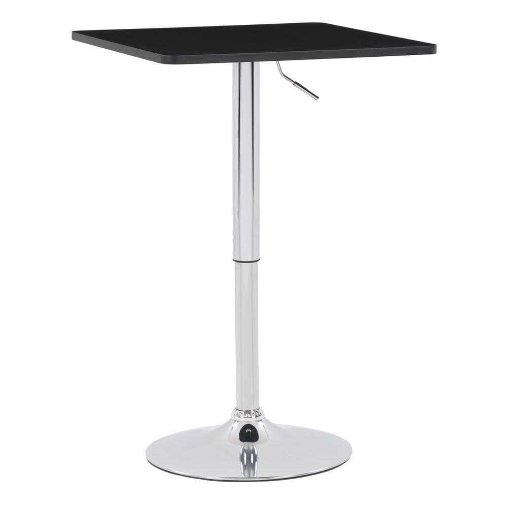 CORLIVING Adjustable Height Black Swivel Square Bar Table -  DAW-600-T