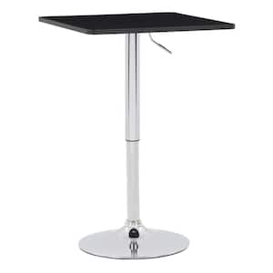 Adjustable Height Black Swivel Square Bar Table