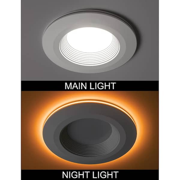 Selectable Integrated Led Recessed Trim, 6 Can Lights With Night Light
