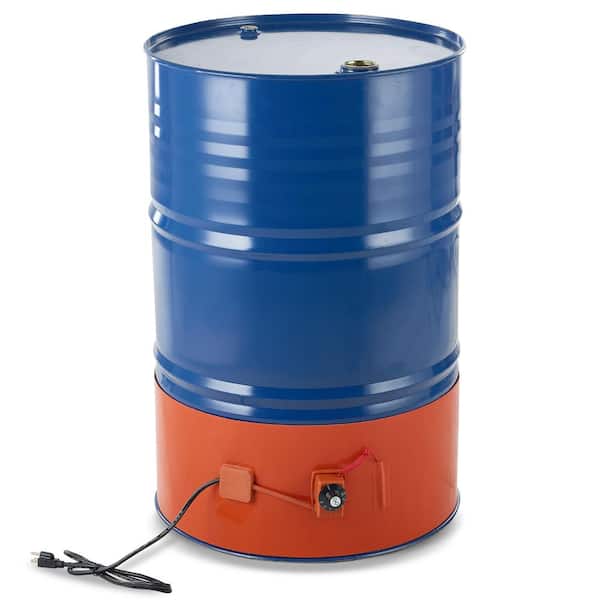 Metal Drum Heater, 1200-Watt 10 in. Width, Pail Heating Band for 55 gal. Barrel, 86-302℉ Thermostat, Silicone, Orange