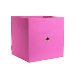 12.5 in. H x 12.5 in. W x 12.5 in. D Pink Fabric Cube Storage Bin