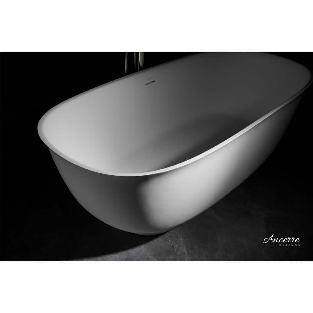 Fiore 67'' Matte White Acrylic Freestanding Bathtub