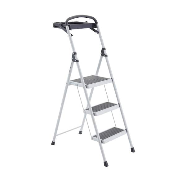 Gorilla Ladders 3-Step Steel Lightweight Step Stool Ladder 225 lbs. Load  Capacity Type II Duty Rating (9ft. Reach Height) GLS-3-2 - The Home Depot