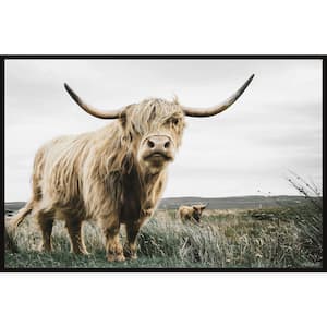 "Roaming Cattle" by Marmont Hill Floater Framed Canvas Animal Art Print 30 in. x 45 in.