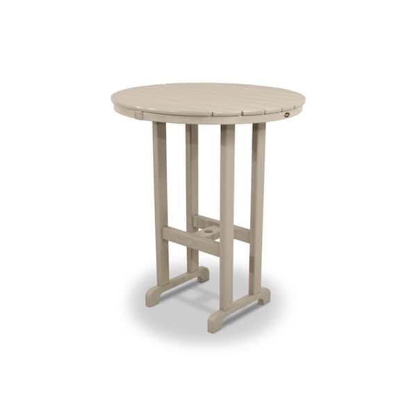 Trex Outdoor Furniture Monterey Bay Sand Castle 36 in. Round Patio Bar Table