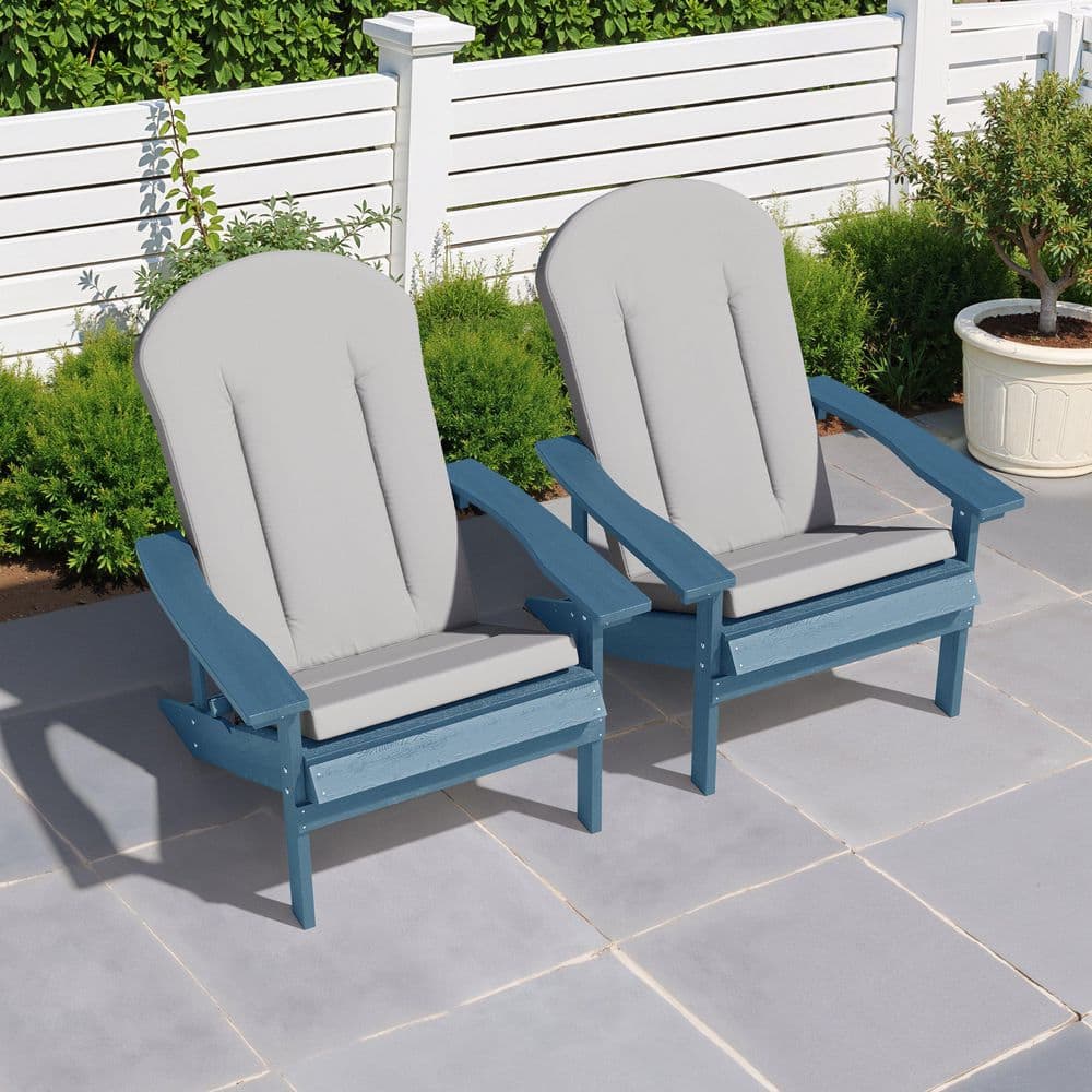 2 Pieces Outdoor Adirondack Chair Cushions in Light Gray 50 in. x 20 in. x 2.4 in. High Back Patio Cushion with Elastic price history on PriceWatchPro
