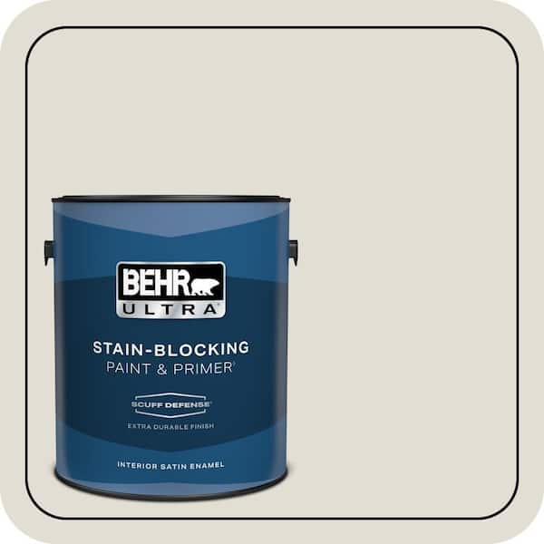 BEHR ULTRA 1 gal. #N220-1 Spun Wool Extra Durable Satin Enamel Interior Paint & Primer