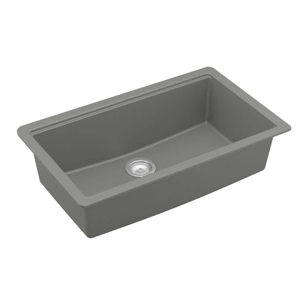 Gray Quartz Single Bowl Undermount Workstation Kitchen Sink