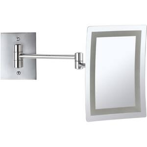 Glimmer 6.3 in. x 8.7 in. Wall Mounted LED 3x Rectangle Makeup Mirror in Chrome Finish