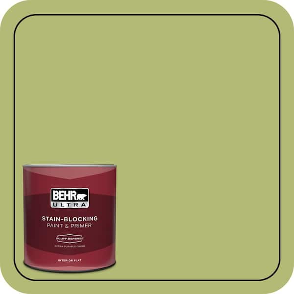 BEHR ULTRA 1 qt. #410D-4 Asparagus Extra Durable Flat Interior Paint & Primer