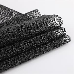 5 ft. x 7 ft. Rectangle Black Wave Gird Non-Slip Grip Rug Pad 0.04" Thick