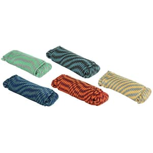 1/4 in. x 100 ft. Assorted Color Heavy-Duty Polypropylene Diamond Braid Rope