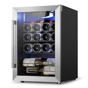20-Bottle Freestanding Compressor Wine Cooler Refrigerator Fridge Cellar Cooling Unit in Stainless Steel Frost Free