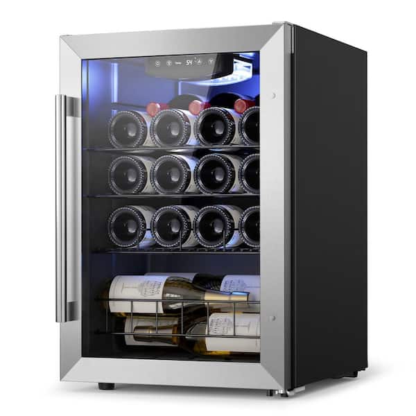 Yeego 20-Bottle Freestanding Compressor Wine Cooler Refrigerator Fridge Cellar Cooling Unit in Stainless Steel Frost Free