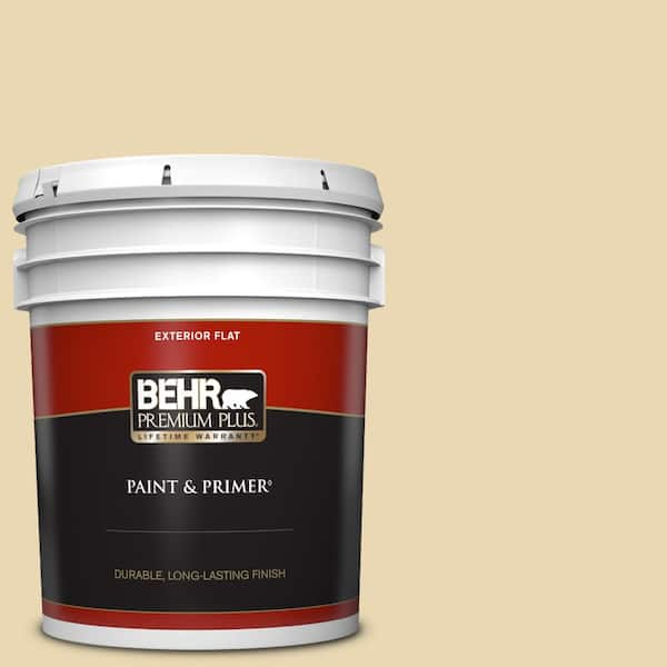 BEHR PREMIUM PLUS 5 gal. #330E-3 Sensible Hue Flat Exterior Paint & Primer