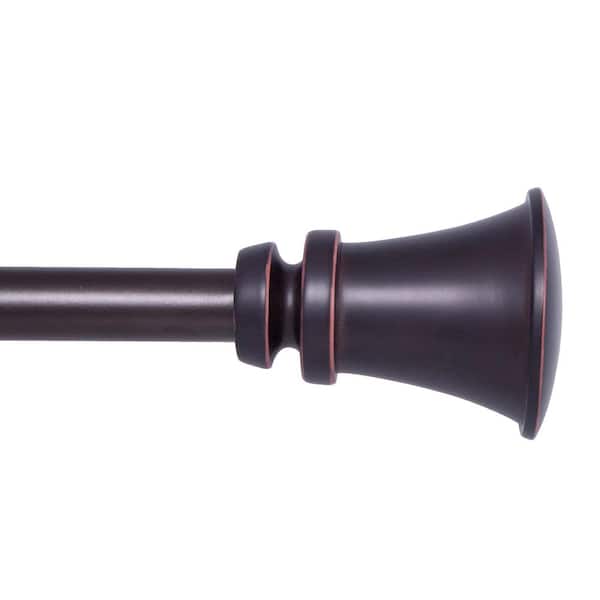 Kenney Nile 66 in. - 120 in. Adjustable Single Curtain Rod 3/4 in. Diameter in Bronze with Trumpet Finials