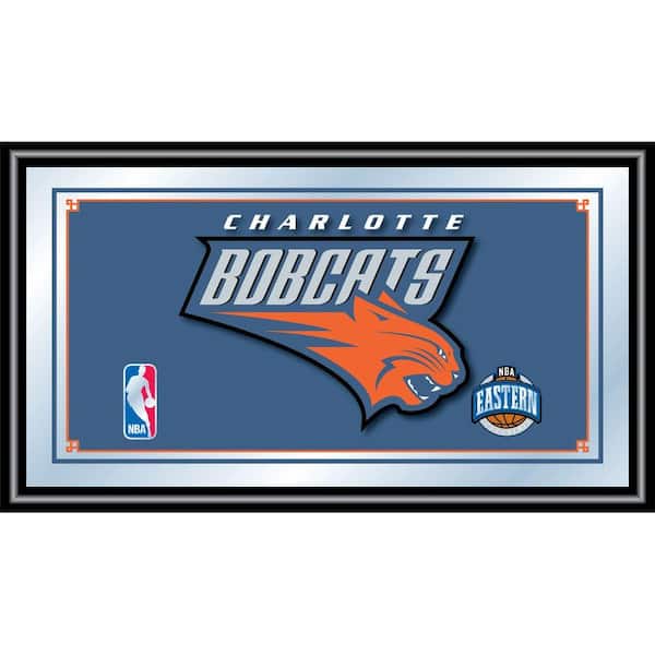Trademark Charlotte Bobcats NBA 15 in. x 26 in. Black Wood Framed Mirror