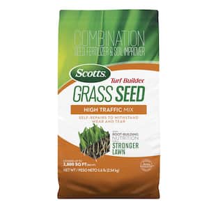 Turf Builder 5.6 lbs. Grass Seed High Traffic Mix with Fertilizer and Soil Improver Self-Repairs