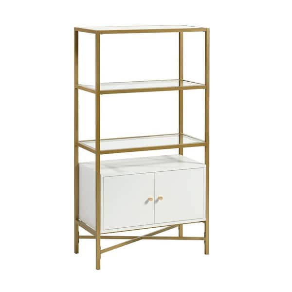 SAUDER Harper Heights 51.575 in.H White 5-Shelf Bookcase with Doors