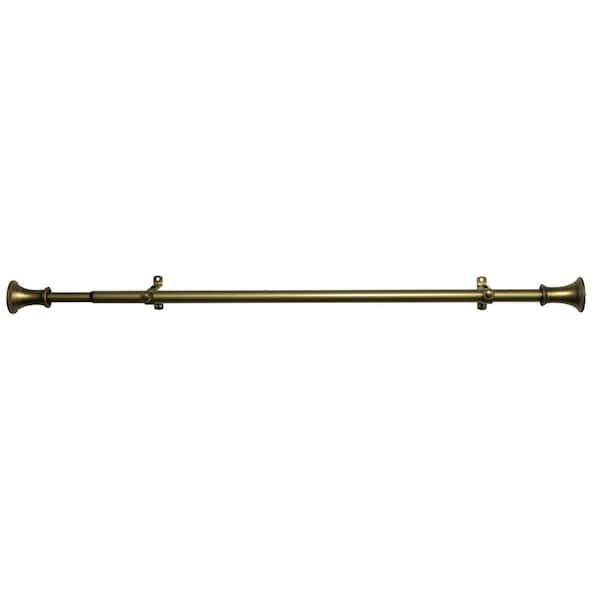 ACHIM Camino Fairmont 48 in. - 86 in. Adjustable 3/4 in. Single Curtain Rod in Brushed Bronze Fairmont Finials