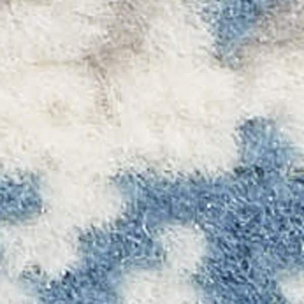 2 ft. x 8 ft. White Plaid Washable Area Rug