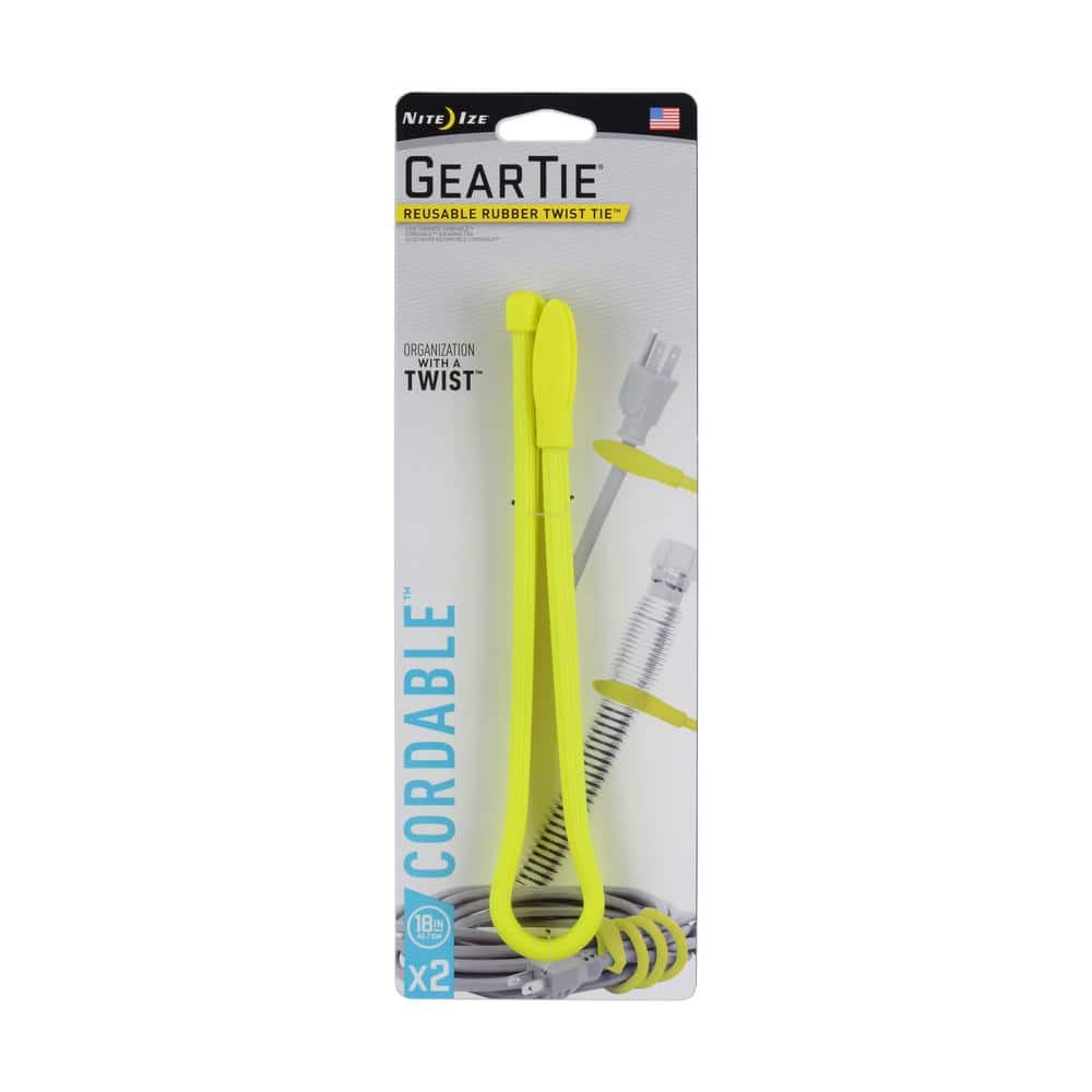 Nite Ize Gear Tie® Reusable Rubber Twist Tie 12 in. - 2 Pack - Bright  Orange 