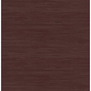 Aubergine Classic Faux Grasscloth Red Textured Peel and Stick Vinyl Wallpaper