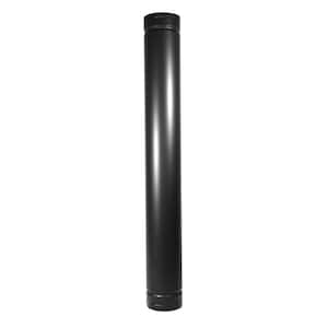 PelletVent 3 in. x 24 in. Double-Wall Chimney Stove Pipe in Black